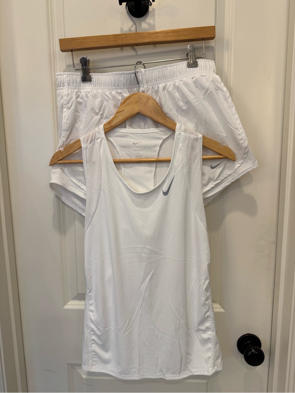 Nike White Womens Athletic Tank Top with Matching White Shorts